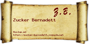 Zucker Bernadett névjegykártya
